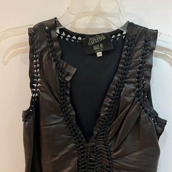 Jean Paul Gaultier Leather Vintage 1990s-2000s Top Sz M - Picture 3 of 14